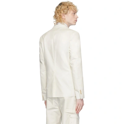 Shop Fendi White Cotton Sports Blazer In F0qk9 Pearl
