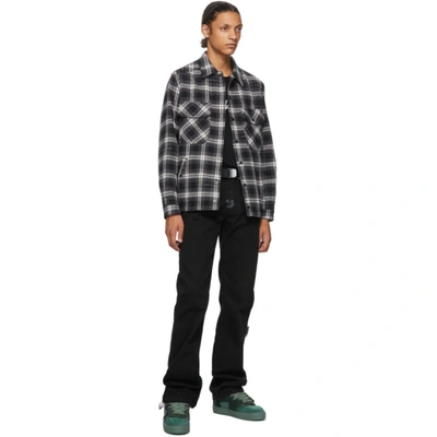 Shop Off-white Grey Check Arrows Stencil Jacket In Black