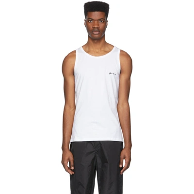 Shop Versace Underwear Black Gianni  Tank Top In A1001 White