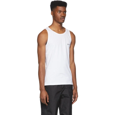 Shop Versace Underwear Black Gianni  Tank Top In A1001 White