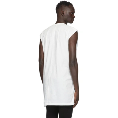 Shop Rick Owens White Dylan Sleeveless T-shirt In 110 White