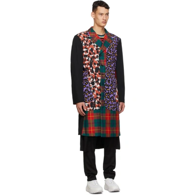Shop Comme Des Garçons Homme Deux Multicolor Tartan & Leopard Coat In 1 Aptn