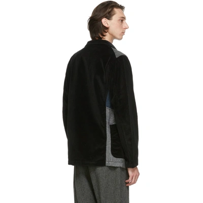 Shop Comme Des Garçons Shirt Black Paneled Blazer In 1 Black/mix