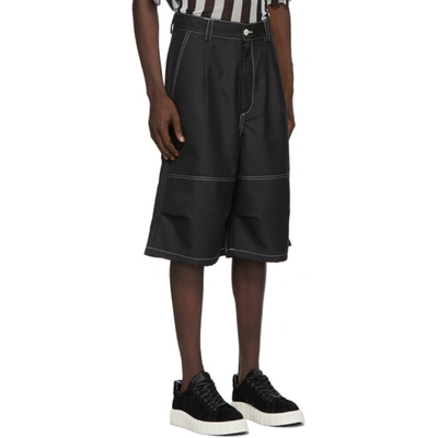 Shop Sunnei Black Bermuda Shorts
