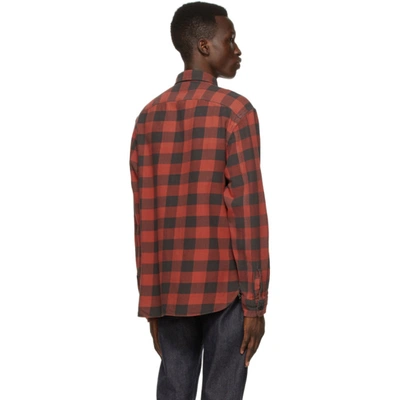 Rrl Farrell Checked Brushed-cotton Shirt In Red Multi | ModeSens