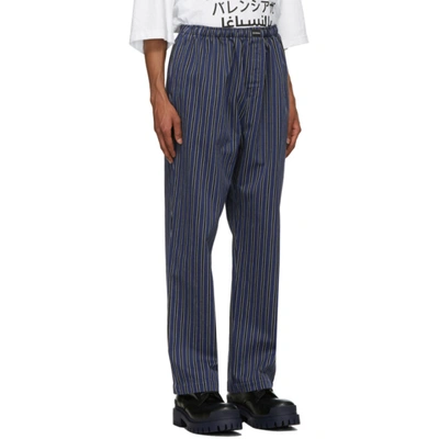Shop Balenciaga Navy Gabardine Pyjama Trousers In 8468 Navy/l