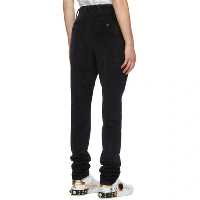 Shop Dolce & Gabbana Blue Corduroy Trousers In B0665 Blu S