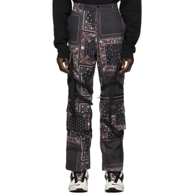 Rogic Black & Red Paisley Cargo Pants In Black/red | ModeSens
