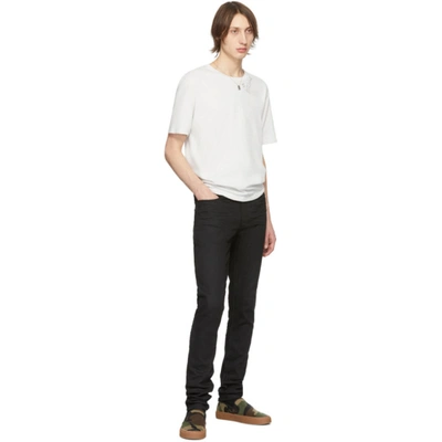 Shop Saint Laurent Off-white Guitar Print T-shirt In 9766drtecru