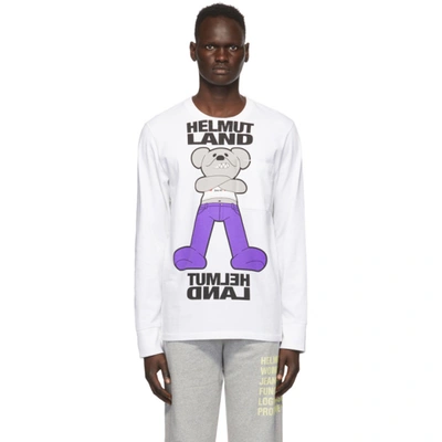 Shop Helmut Lang White Helmut Land® Mascot Long Sleeve T-shirt In Chalk White