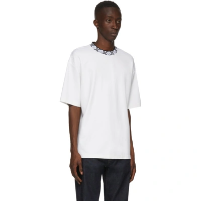 Shop Acne Studios White Patch Motif Mock Neck T-shirt In Opticwhite