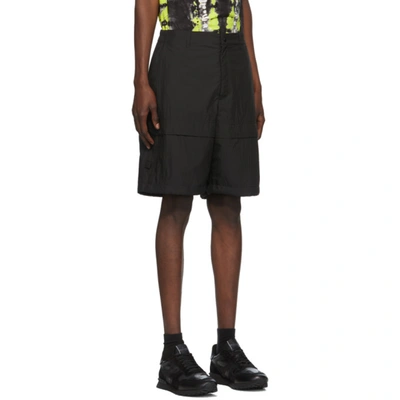 Shop Valentino Black 'vltn' Tag Bermuda Shorts In 0no Nero