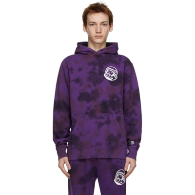 Shop Billionaire Boys Club Purple Tie-dye Popover Hoodie