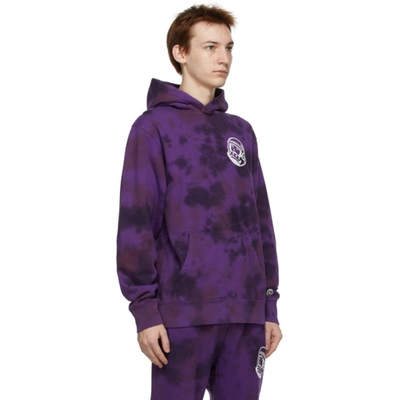 Shop Billionaire Boys Club Purple Tie-dye Popover Hoodie