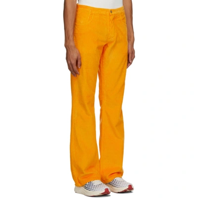 Shop Erl Orange Corduroy Trousers