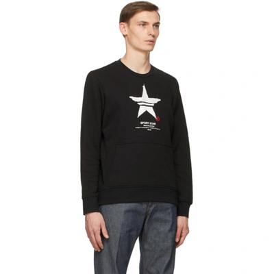 Shop Neil Barrett Black Print 'sport Star' Sweatshirt In 1133 B/wh/r