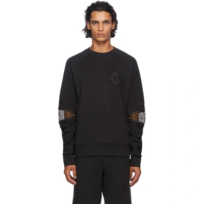 Shop Fendi Black 'forever ' Detail Sweatshirt In F0gme Black