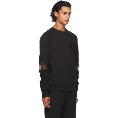 Shop Fendi Black 'forever ' Detail Sweatshirt In F0gme Black