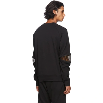 Shop Fendi Black 'forever ' Detail Sweatshirt In F0gme Black