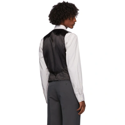 Shop Lemaire Grey Wool Vest In 968 Dark Gr