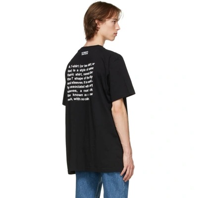 Shop Vetements Black Definition T-shirt In Black 14619857