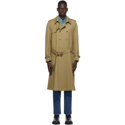 Shop Gucci Tan Wool Trench Coat In 2025 Camel