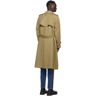 Shop Gucci Tan Wool Trench Coat In 2025 Camel