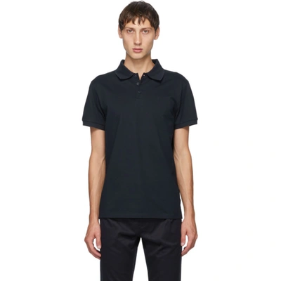 Shop Saint Laurent Navy Piqué Monogramme Polo In 4240 Marine