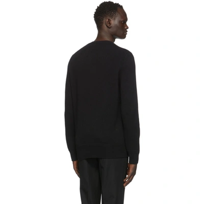 Shop Burberry Black Cashmere Monogram Motif Sweater
