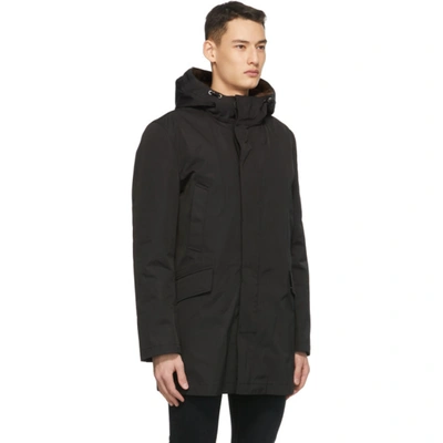 Shop Yves Salomon Black Down Nat Brown Parka In A0754 Brown