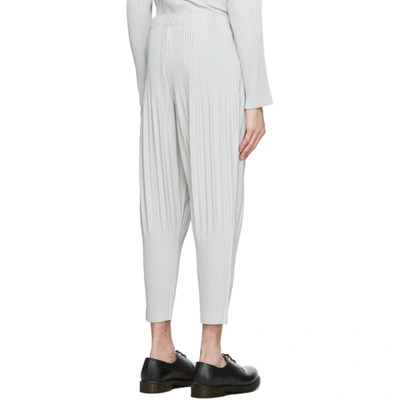 Shop Issey Miyake Grey Tapered Basics Trousers In 11 Light Gr