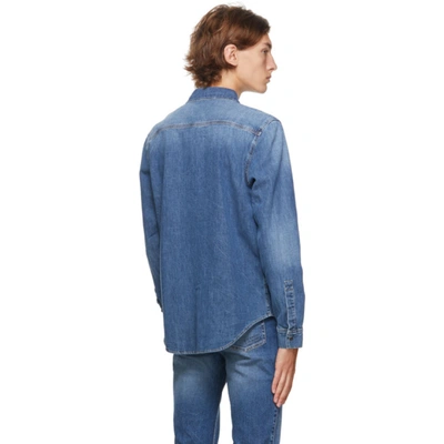 Shop Givenchy Blue Denim Shirt In 420-medium