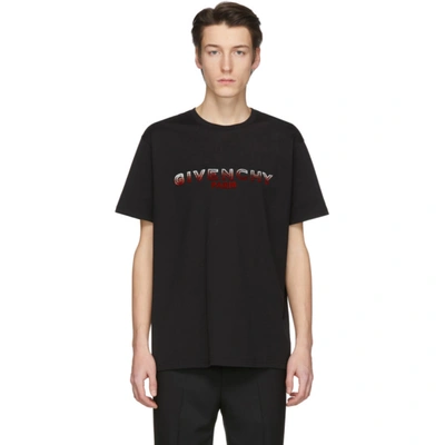 Shop Givenchy Black Tufting Logo T-shirt In 001 Black