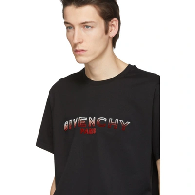 Shop Givenchy Black Tufting Logo T-shirt In 001 Black