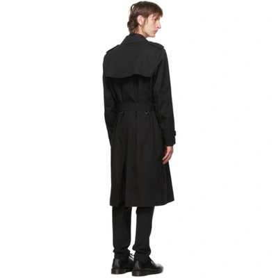 Shop Burberry Black Kensington Heritage Long Trench Coat In Black 00100