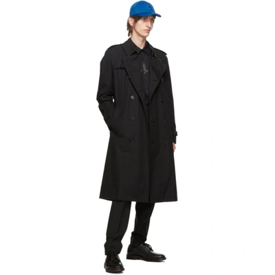 Shop Burberry Black Kensington Heritage Long Trench Coat In Black 00100