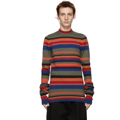 Shop Y/project Multicolor Retro Rainbow Maxi Sleeve Sweater