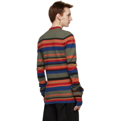 Shop Y/project Multicolor Retro Rainbow Maxi Sleeve Sweater