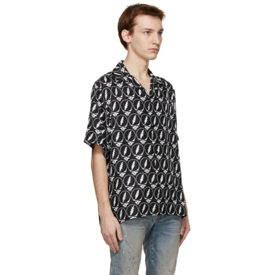 Shop Amiri Black & White Grateful Dead Short Sleeve Shirt In Black / White