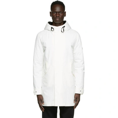 Shop Yves Salomon White Down & Shearling Bachette Parka In B2423 Blanc