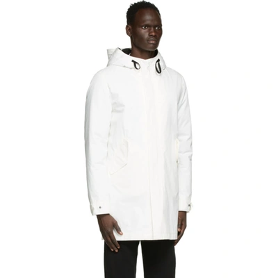 Shop Yves Salomon White Down & Shearling Bachette Parka In B2423 Blanc