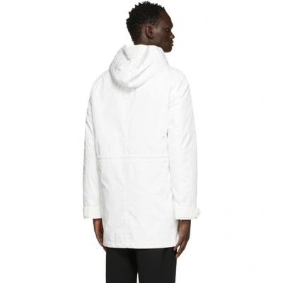 Shop Yves Salomon White Down & Shearling Bachette Parka In B2423 Blanc