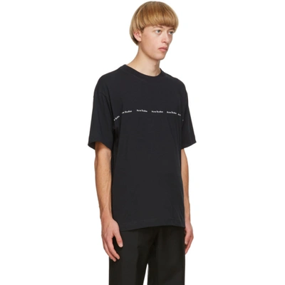 Shop Acne Studios Black Logo Print T-shirt