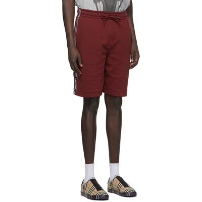 Shop Burberry Red Eagle Shorts In Red A8349