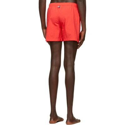 Shop Thom Browne Red Nylon Drawcord Swim Shorts In 600 Red