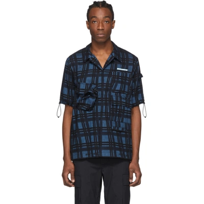 Shop Off-white Blue Check Voyager Short Sleeve Shirt In 3000 Blue