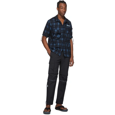 Shop Off-white Blue Check Voyager Short Sleeve Shirt In 3000 Blue