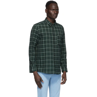 Shop A.p.c. Green Plaid John Shirt In Kaa Vert