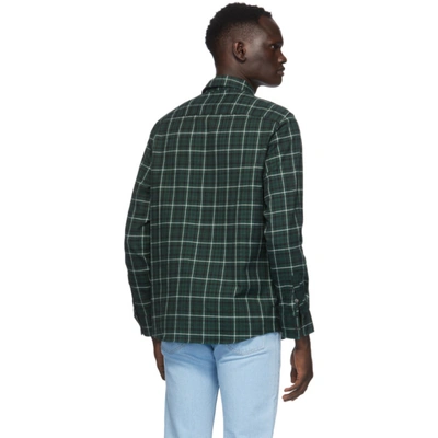 Shop A.p.c. Green Plaid John Shirt In Kaa Vert