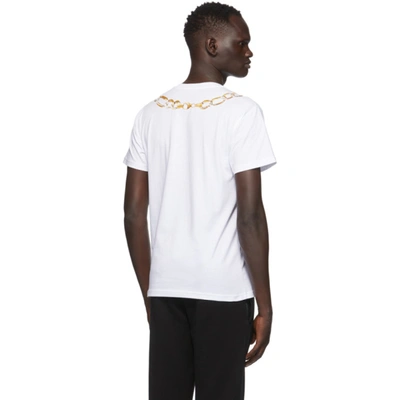 Shop Moschino White Macro Necklace T-shirt In A2001 White